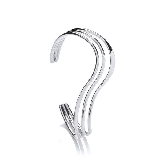Silver Triple Band Wave Bangle Bangles Cavendish French   