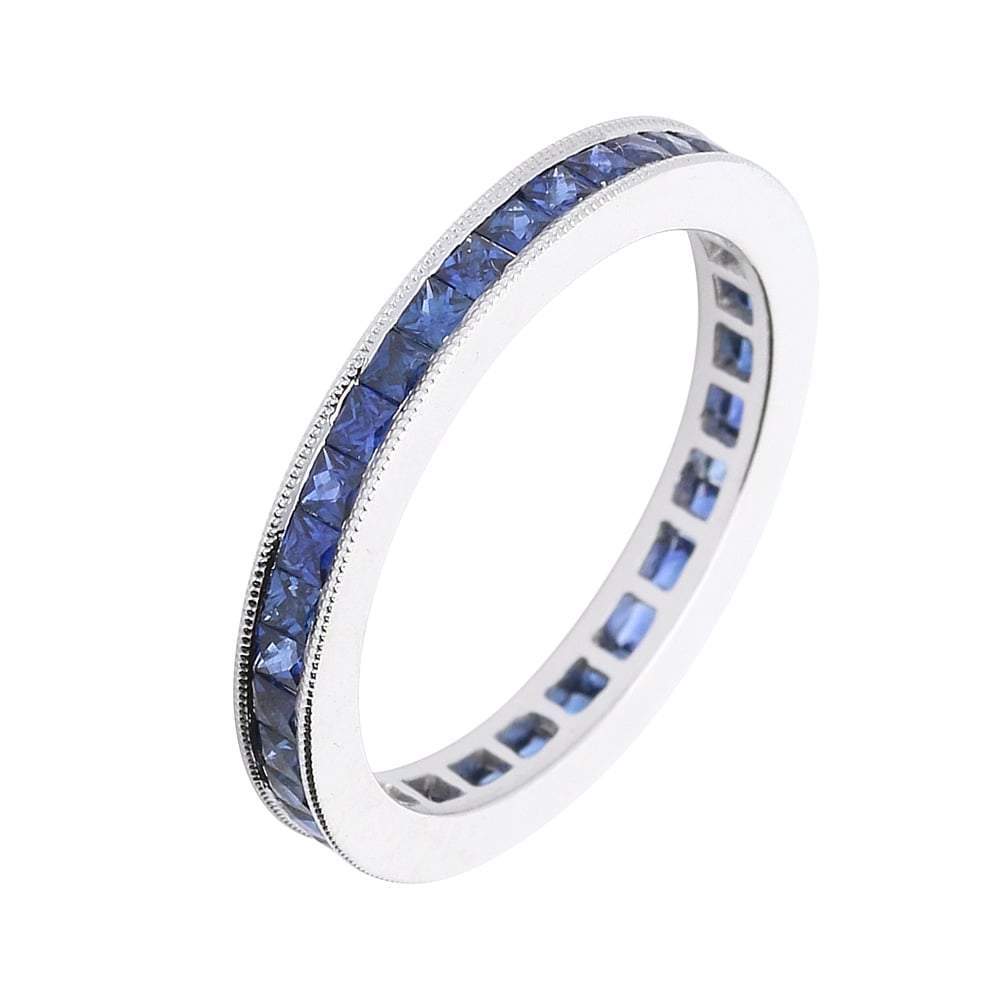 Ungar & Ungar 18ct white gold blue sapphire full eternity ring Ring Ungar & Ungar   