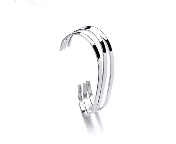 Silver Triple Wave Cuff Bangle Bangles Cavendish French   