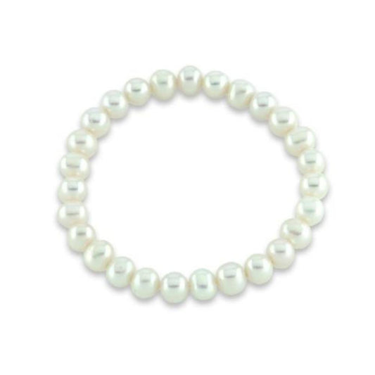 White 7-7.5mm freshwater pearl elastic bracelet Bracelet Rock Lobster   