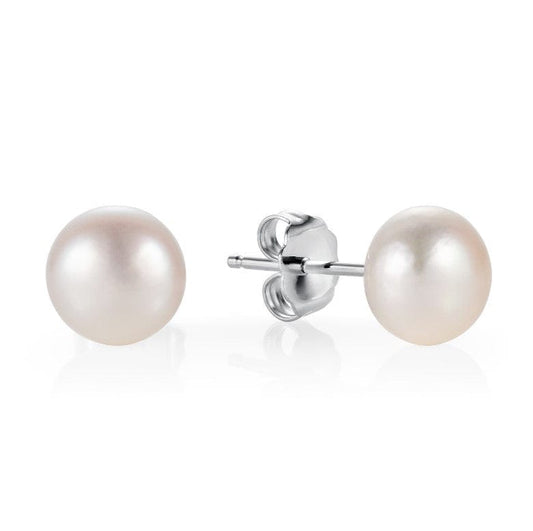 WHITE BUTTON PEARL STUDS Earrings Claudia Bradby
